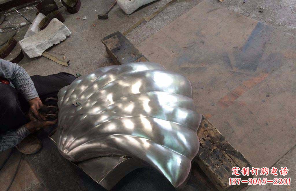 淮安精致现代的不锈钢贝壳雕塑