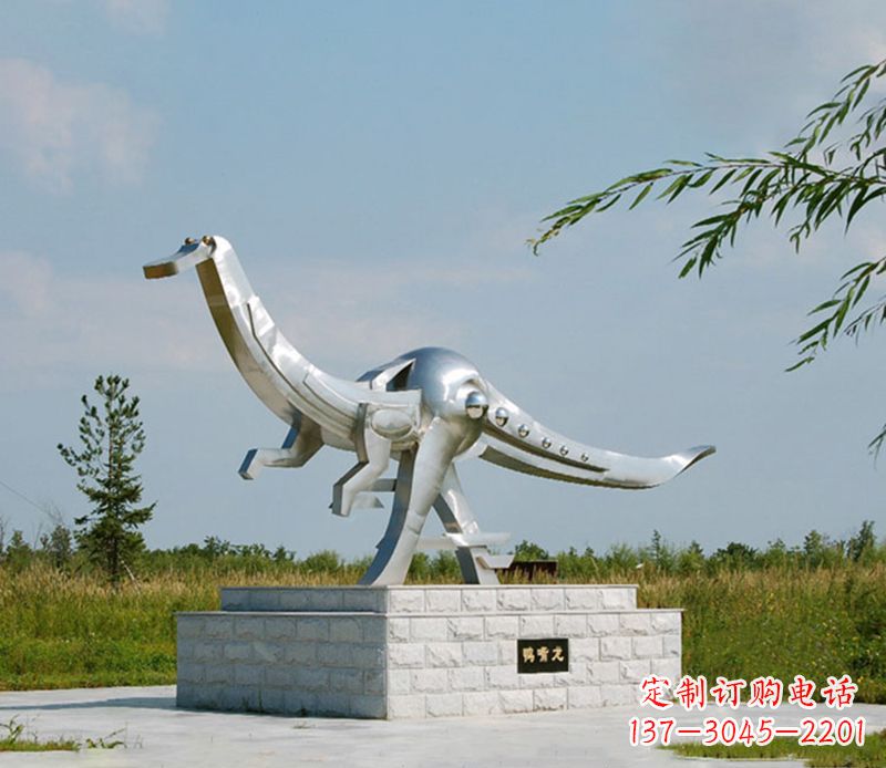淮安特大不锈钢抽象恐龙雕塑