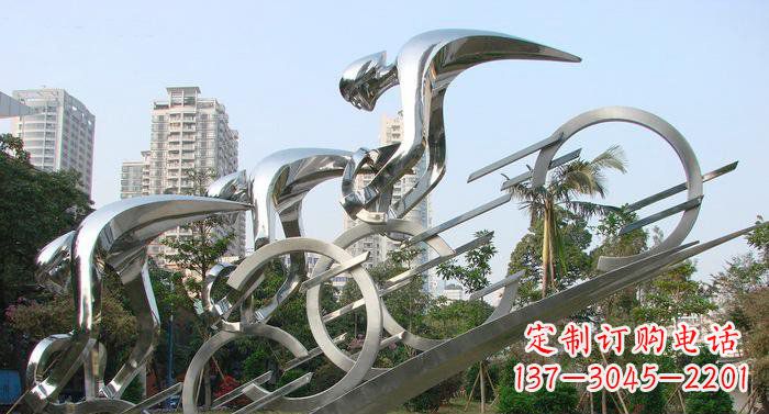 淮安不锈钢自行车抽象雕塑