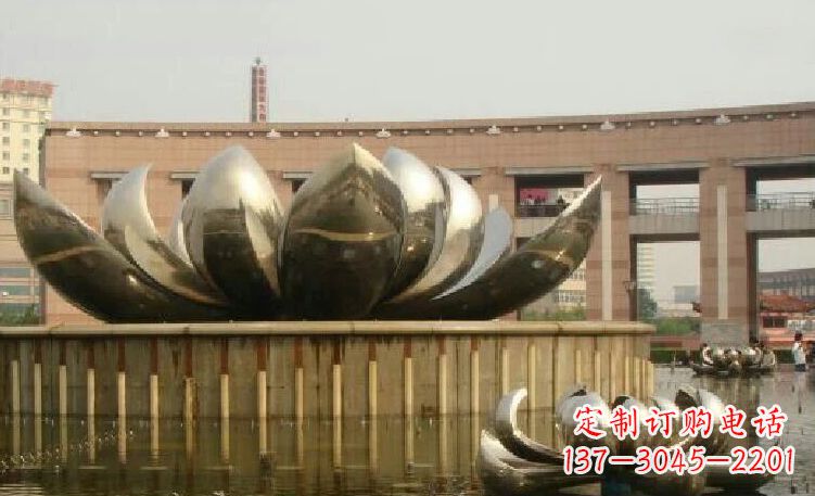 淮安廊中领雕塑优质的不锈钢荷花雕塑