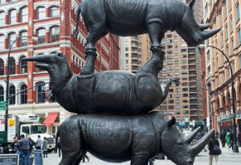 淮安精美犀牛铜雕，城市街道创意装饰