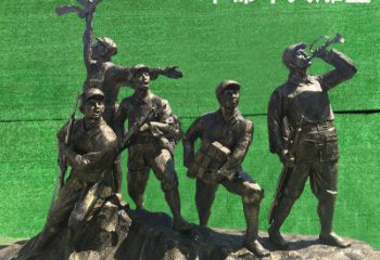 淮安革命军人抗战纪念铜雕塑—缅怀抗战英雄