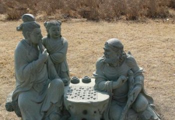 淮安公园八仙下棋小品铜雕