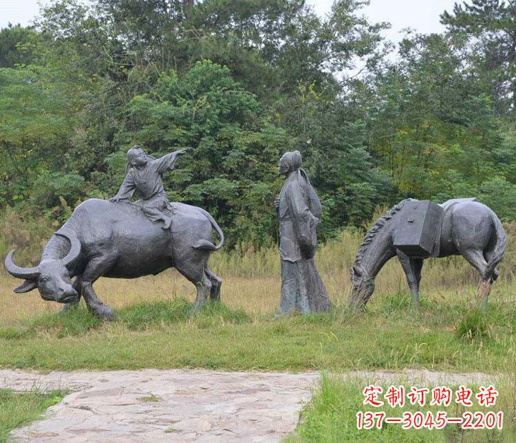 淮安杜牧小品铜雕精致雕刻，传递出朴实之美