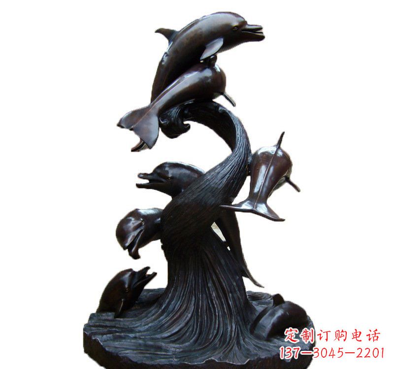 淮安公园海豚喷泉铜雕