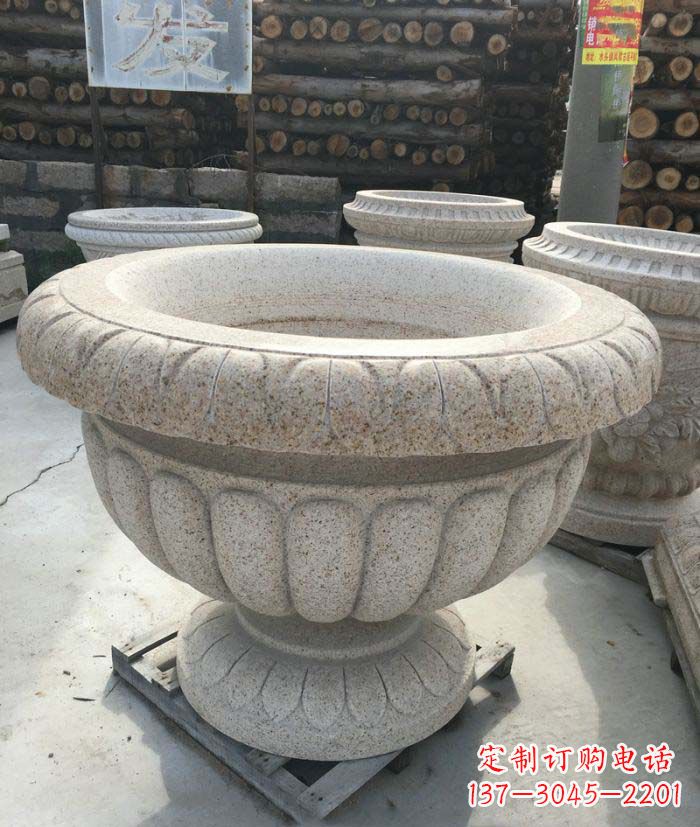 淮安高质量大理石花盆石雕