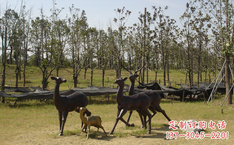 淮安优雅雕塑-梅花鹿铜雕