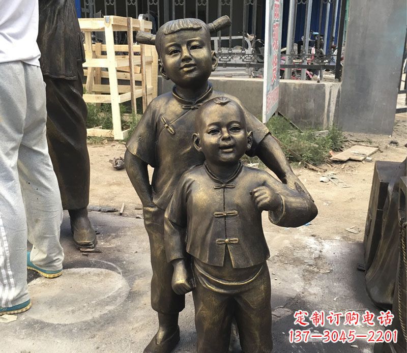 淮安中领雕塑纯手工古典儿童铜雕
