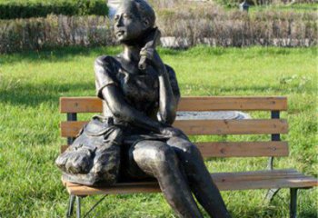 淮安人物座椅雕塑——少女望远