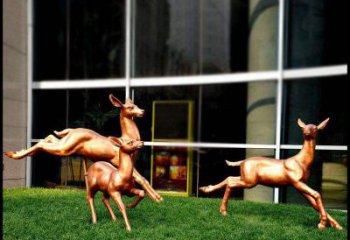 淮安精美青铜动物雕塑——小鹿奔跑