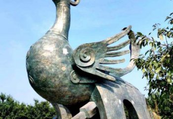 淮安公园园林朱雀铜雕景观雕塑