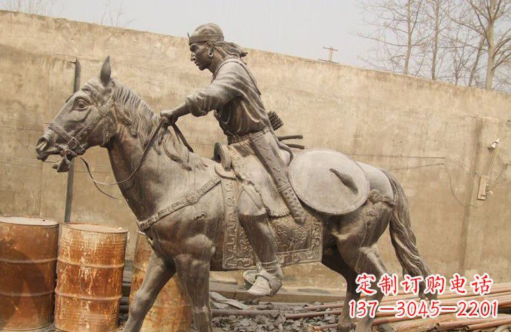 淮安古代战马铜雕塑