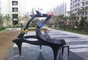 淮安高端大气不锈钢抽象钢琴雕塑