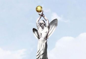 淮安精美的不锈钢女人双手捧球雕塑