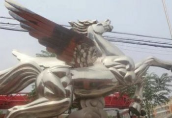 淮安流畅优美的不锈钢飞马雕塑