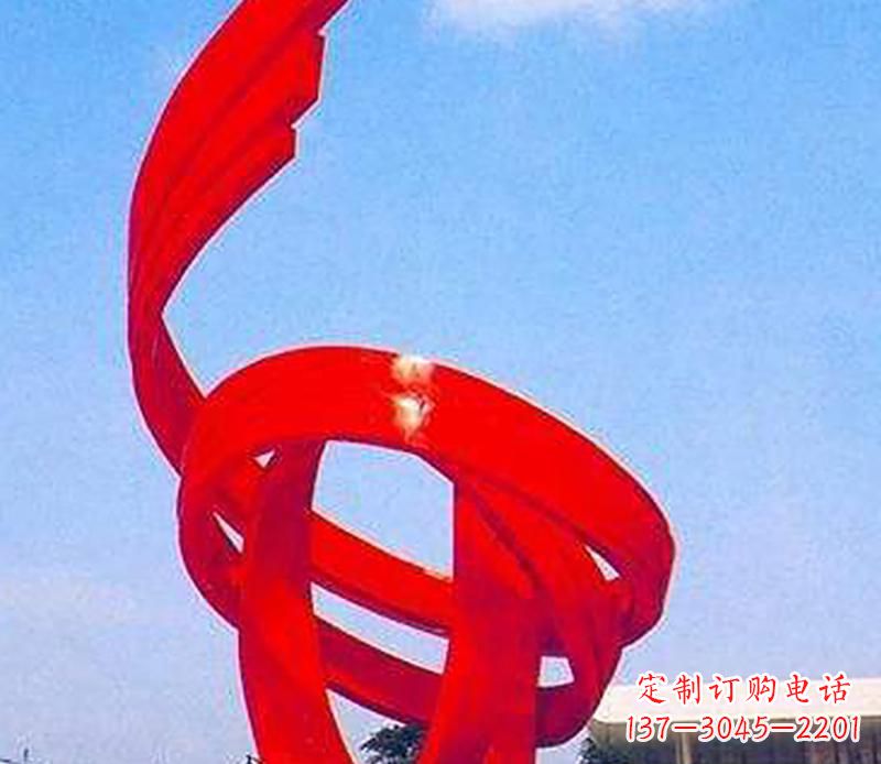 淮安中领雕塑出品:不锈钢螺旋飘带景观雕塑
