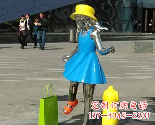 淮安广场不锈钢小女孩雕塑