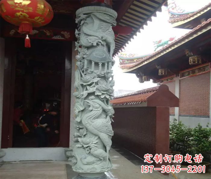 淮安广场景观大理石龙柱石雕_2