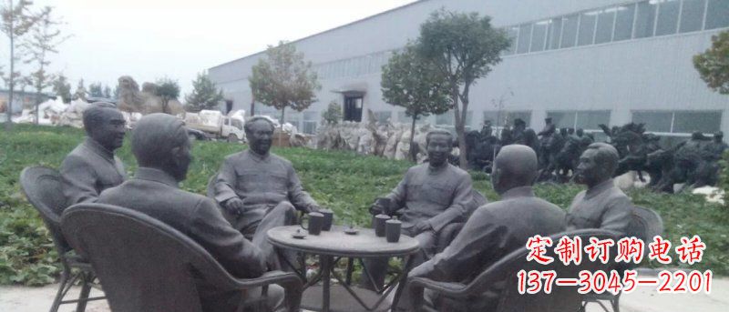 淮安广场伟人喝茶人物铜雕