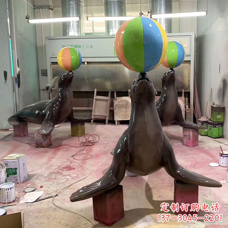 淮安海豹玻璃钢雕塑,让您触手可及的自然风情