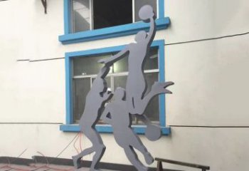 淮安广场不锈钢运动打篮球雕塑，