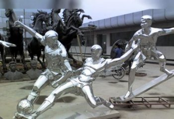 淮安中领雕塑定制的不锈钢足球运动雕塑