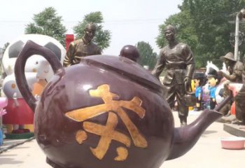 淮安高质量广场茶壶铜雕塑