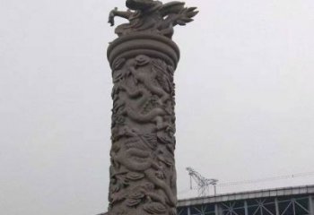 淮安中领雕塑|仿古盘龙柱石雕