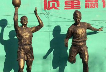 淮安广场铜雕打篮球小品人物雕塑