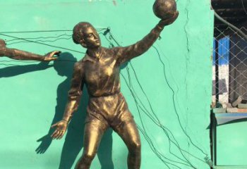 淮安中领雕塑：学生运动的赞美——精美铜雕学生人物排球雕塑