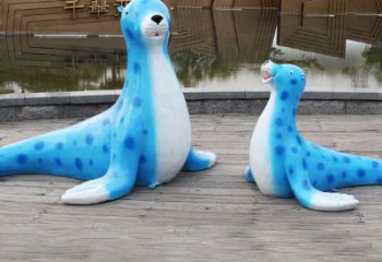 淮安海豹玻璃钢卡通雕塑——展现优雅的豹纹完美艺术