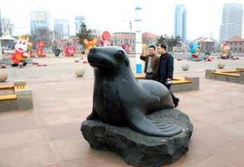 淮安海豹石雕塑，精美纯手工制作