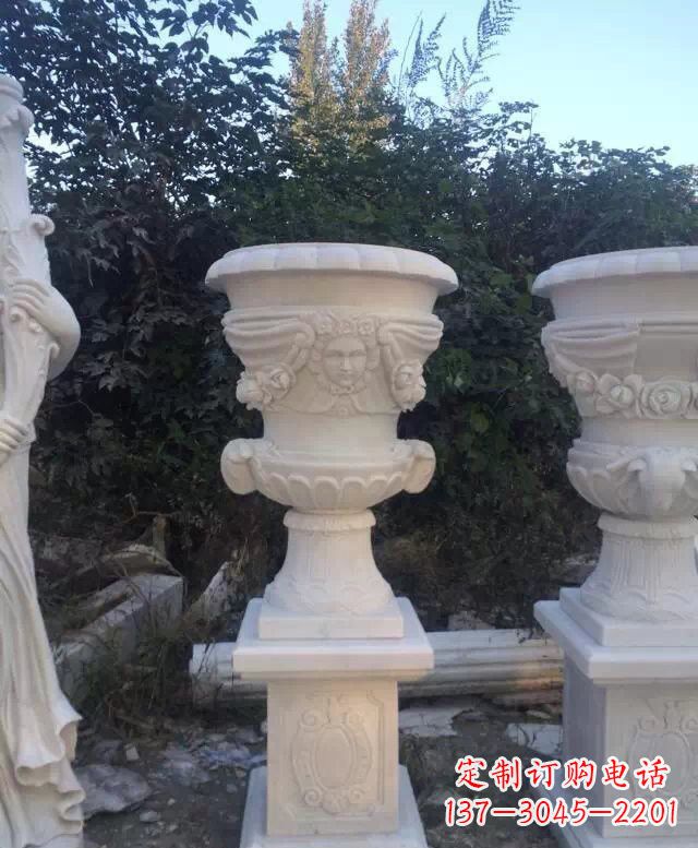 淮安汉白玉艺术雕塑花盆