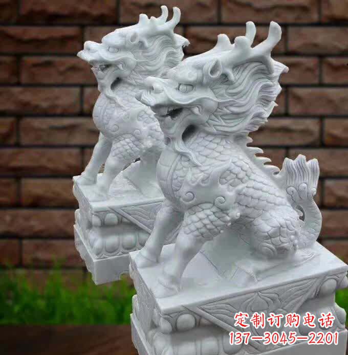 淮安中领雕塑推出的汉白玉麒麟雕塑,精美的外形…