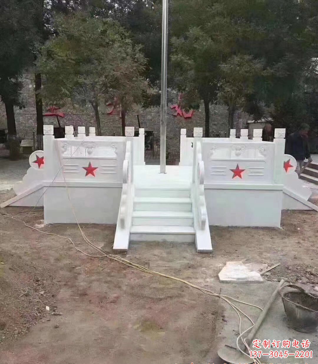 淮安高贵典雅的汉白玉升旗台石雕