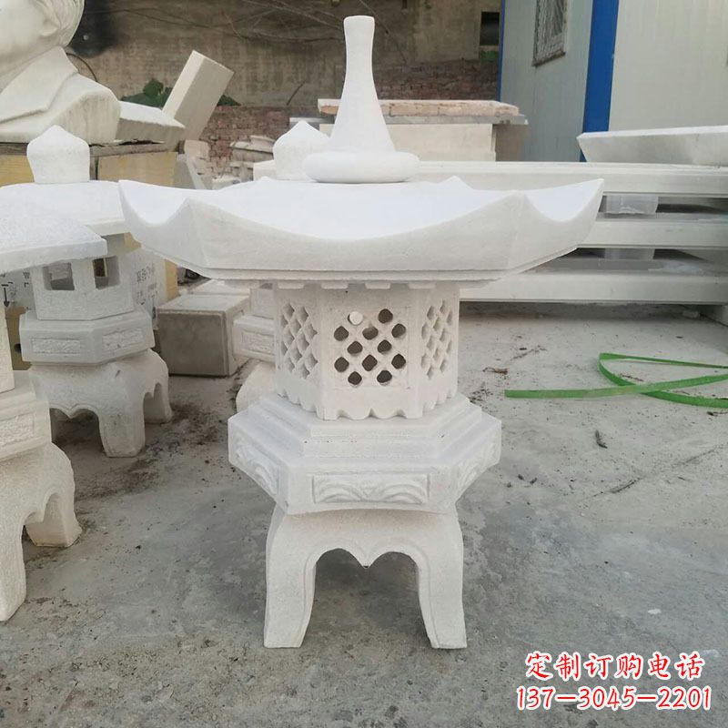 淮安汉白玉中式石雕灯笼