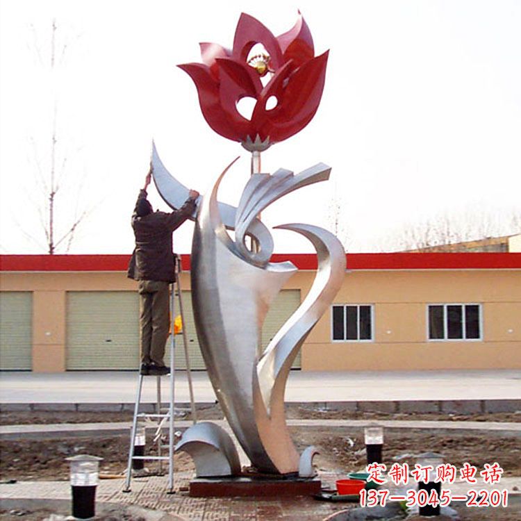 淮安户外大型不锈钢雕塑玫瑰花