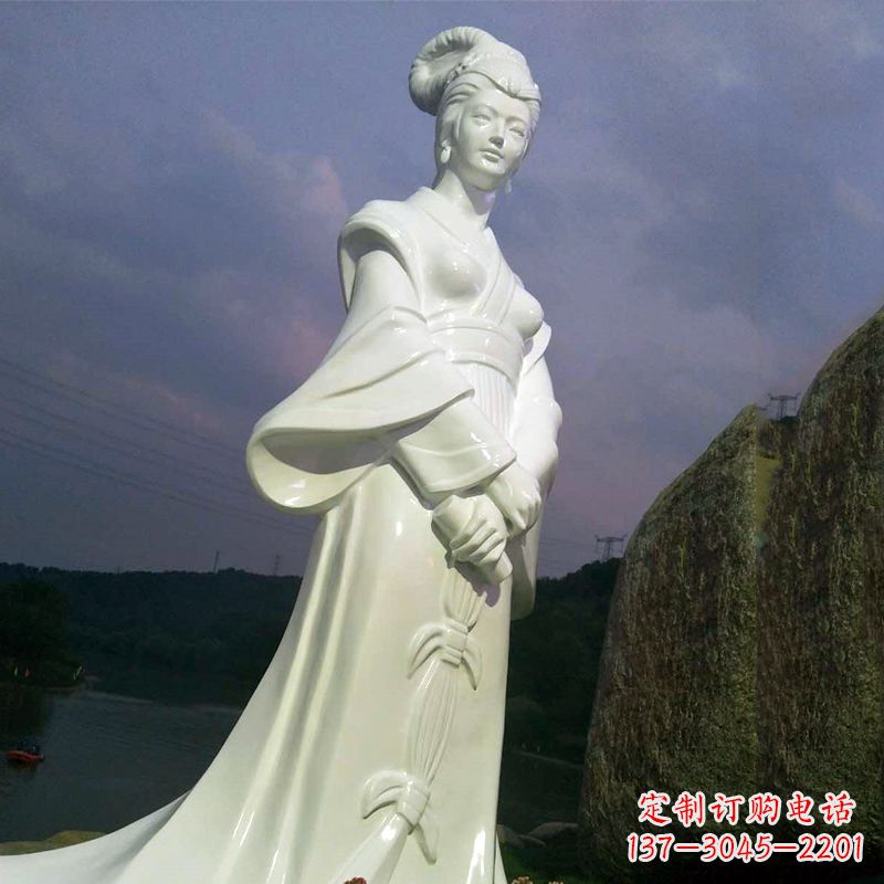 淮安景区历史名人古代著名美女西施汉白玉石雕像