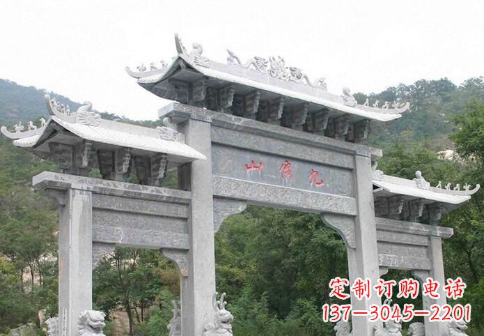 淮安三门仿古牌坊石雕,精美绝伦