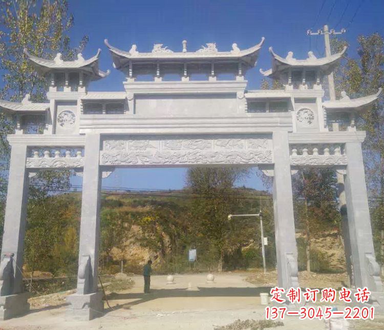 淮安中领雕塑:精雕制作仿古石牌坊石雕
