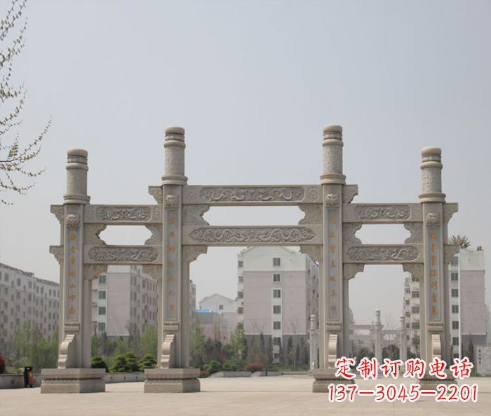 淮安上中领雕塑:牌坊石雕定制