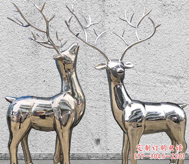 淮安镜面不锈钢小鹿雕塑