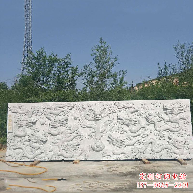 淮安九龙壁汉白玉浮雕，让艺术墙面独具特色
