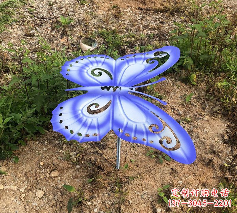 淮安蓝紫色不锈钢蝴蝶雕塑