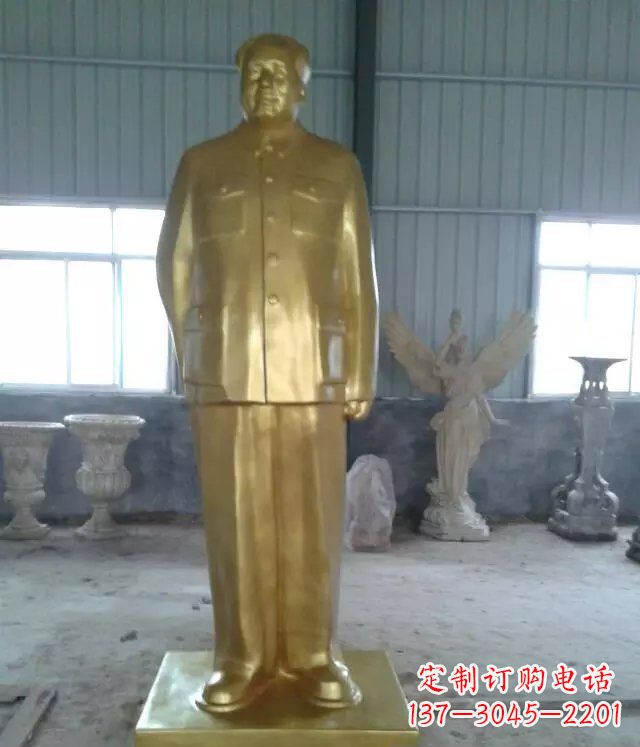 淮安优雅的毛主席玻璃钢仿铜人物雕塑