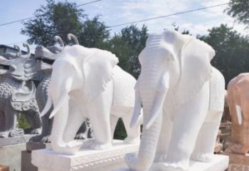 淮安汉白玉雕刻大象，缔造独特企业装饰