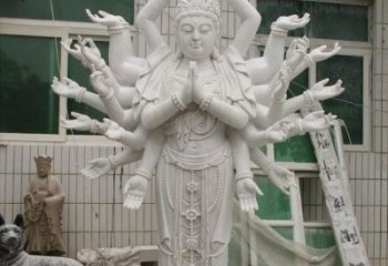 淮安汉白玉千手观音雕塑，精致细腻，深具宗教意义