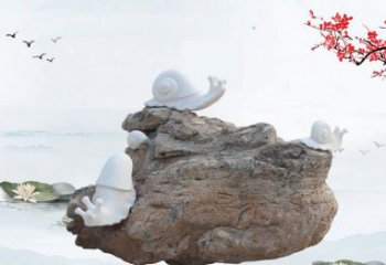 淮安高雅而令人惊叹的汉白玉蜗牛雕塑