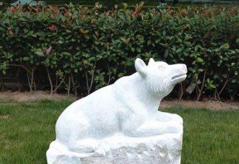淮安唯美可爱的汉白玉小区动物熊雕塑