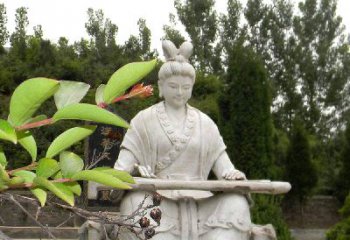 淮安汉末才女蔡文姬弹琴石雕塑-景区园林历史名人雕像